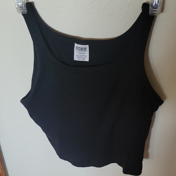 PINK Victoria's Secret Black Women's Crop Top L - Picture 2 of 4